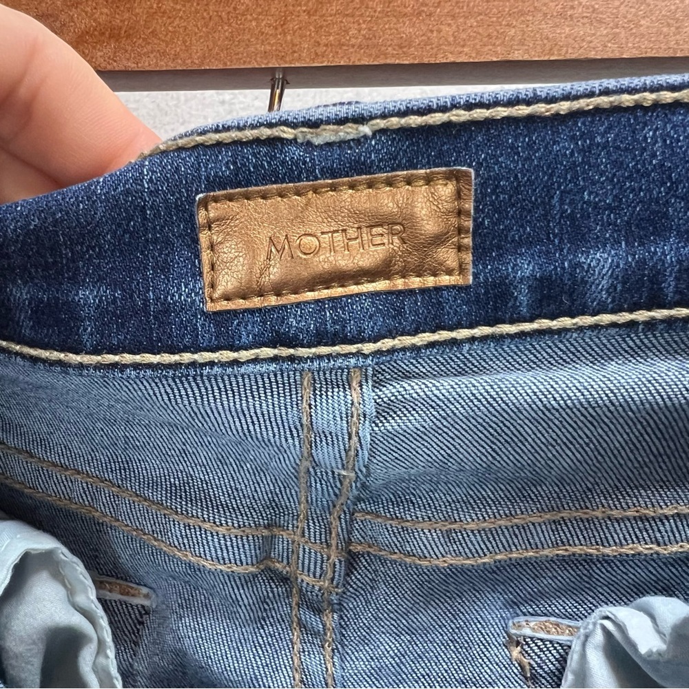 MOTHER High Waisted Runaway Skinny Flare Jeans SIZE 27 Teaming Up Stretch Denim - Picture 10 of 14